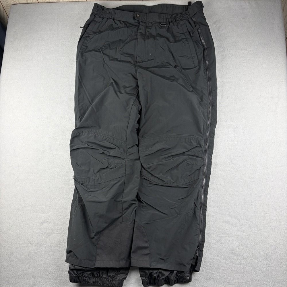 Obermeyer Ski Snow Pants Full Side Zip Black Men's XL